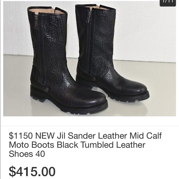 NWOT Jill Sander Motto Distressed Boots Sz. 10 - Picture 5 of 5